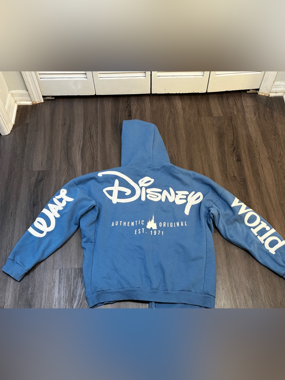 Disney Parks Walt Disney World Blue Full Zip Hoodie Adult Large - Picture 3 of 11
